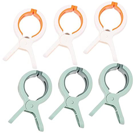 Cabilock 6pezzi Mollette Per Mare Su Sedie Sdraio Mollette Per Bucato Per Vestiti Riutilizzabili in Pp Antivento e Antiscivolo Per Mare Trapunte Coperte e Costumi Da Bagno