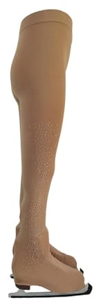 LIUHUO Strumpfhose für Eiskunstlauf, Strumpfhose für Kinder, Ski- und Eislauf-Strumpfhose für Mädchen mit Diamanten auf beiden Seiten