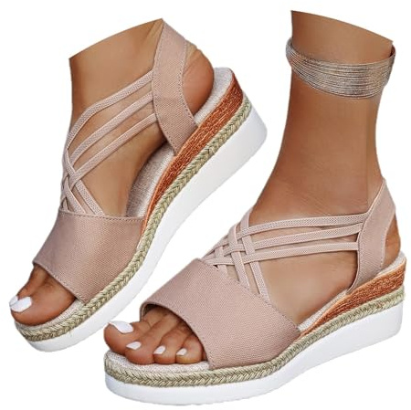 Dasongff Nu Pieds Femme Été Confortable Plates D'été Bohême Cuir Bout Ouvert Talon Basse Chaussures Mules Pantoufles Confortables Talon Basse Léger Coupe Large Mode Respirante avec Boucle