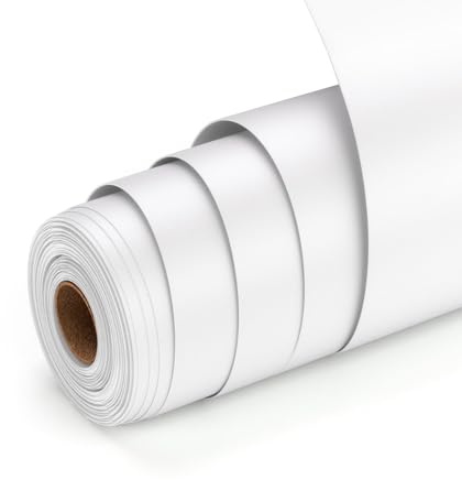 UIOK Vinylfolie Plotter Weiß, Plotterfolie Vinyl 30,5 cm x 914.4 cm Plotterfolie Selbstklebend Matt Weiß Vinyl, Permanentes Vinylfolie Rollen Klebefolie für Cricut, Scrapbooking und Bastelprojekte