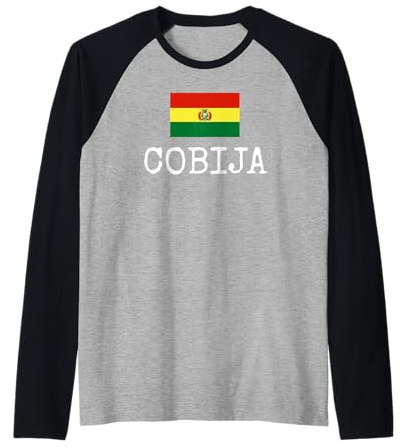 Cobija Country Bolivia Viaje Familiar Boliviano Hombres Mujeres Camiseta Manga Raglan