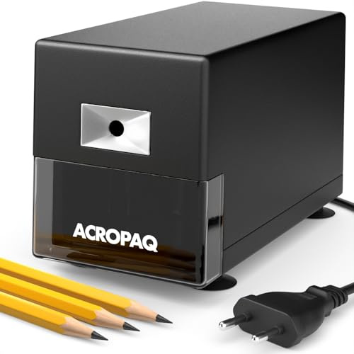 ACROPAQ Elektrischer Anspitzer für dicke und dünne Stifte - Professionell Heavy Duty Elektrischer Spitzer, Automatischer Start und Stopp, Überhitzungsschutz - Spitzer Elektrisch, Bleistiftspitzer