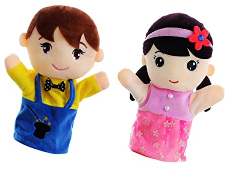 BESPORTBLE 2 pezzi Pupazzi da Mano per Panno Morbido Marionette Educative per Racconti Interattivi e Giochi Creativi e Bambina Cartoon per Teatro e Attività Familiari