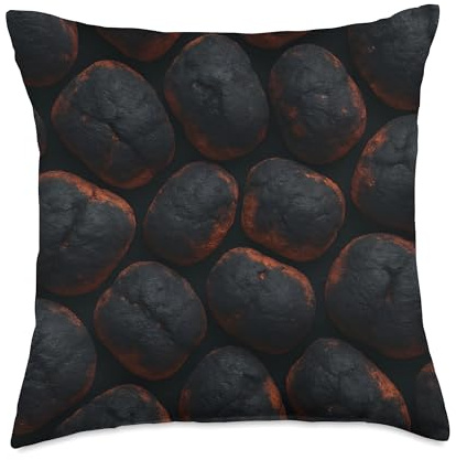 Glowing Charcoal Briquettes for Grillmasters and Smokers Throw Pillow