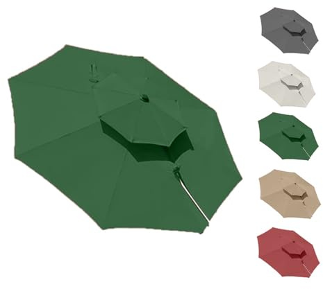 10ft Cantilever Umbrella Replacement Canopy Double Top Offset Patio Parasol Cover Durable Round Canopy for Backyard Garden Pool8 Ribs WeatherResistant Fabric