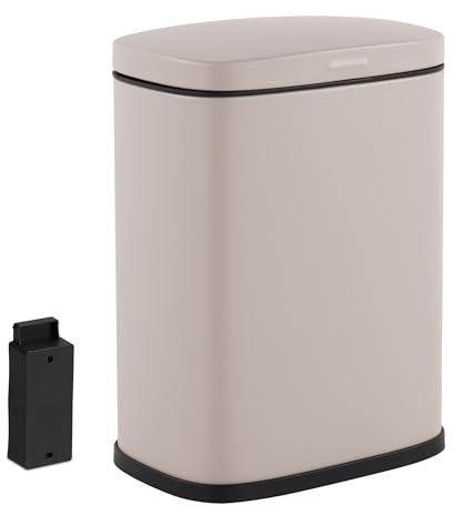 Relaxdays Kosmetikeimer Wandmontage, 3 l, Absenkautomatik, Inneneimer, Metall, eckiger Badezimmer Mülleimer, Farbwahl