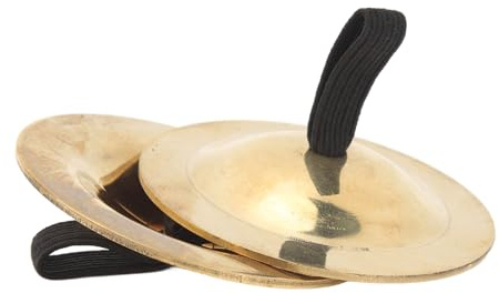 2 platillos de dedo, 5,5cm fácil agarre instrumento de campana dedo platillo de choque sonido nítido platillo de tambor de jazz de latón para entusiastas de la música profesional