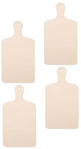 Healeved 4Pcs Mini Wooden Cutting Boards Unfinished Wood Chips DIY Craft Graffiti Boards Painting Tool Multi-Use Graffiti for Art and Craft Projects