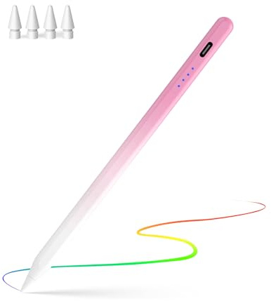CMARS Penna per iPad (2018-2026), Pencil di 10a generazione con Palm | Penna stilo compatibile con iPad 6/7/8/9/10/A16, Pro 11/12,9/13, Mini 5/6, Air3/4/5/M2/M3/M4, rosa