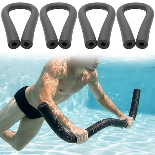 Tagliatelle per piscina in confezione da 4, tagliatelle in schiuma cava lunghe 60 pollici per nuoto, giochi acqua e supporto, materiale PE morbido e robusto nero, piscina