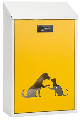 FYZS Boîte aux Lettres Ménage Mural Ménage extérieur Creative Creative Steel Steel Suggestion Boîte avec Mot de Passe Lock Letter Lettre Post-boîte de journaux, Jaune (Color : Yellow)