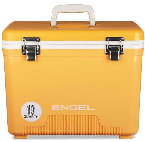 Engel UC19 19qt Leak-Proof, Air Tight, Drybox Cooler and Small Hard Shell Lunchbox for Men and Women in Iced Mango