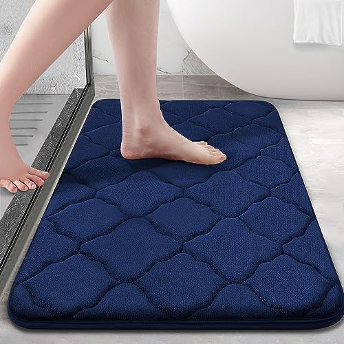 Homaxy Memory Foam Badematte Badezimmerteppich - 50 x 76 cm, Marineblau | weich & komfortabel, rutschfeste rückseite, schnelles wasser-absorbent, waschbar & pflegeleicht, breite anwendungsbereiche