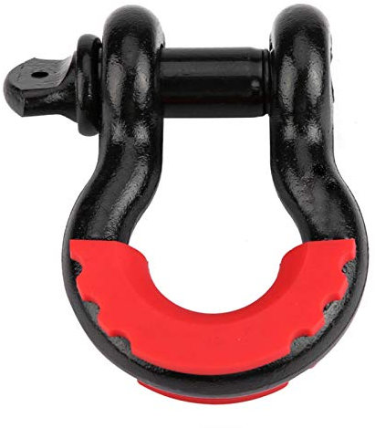 Kuuleyn Schwarzer Schäkel, Schäkel mit Scheide, 1 Stück Schwarzer Kunststoff Edelstahl Auto 3/4 Zoll 4,75T Riegel Design D-Ring Schäkel mit Scheide für SUV