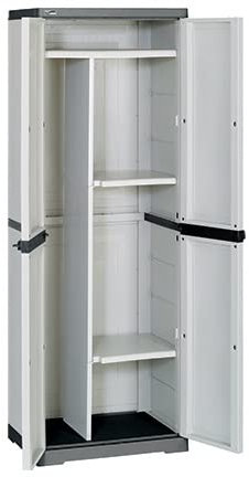 Arredobagno e Cucine Armadietto mobiletto per Interno/Esterno, portascope, 2 Ante, cm.178x65x45