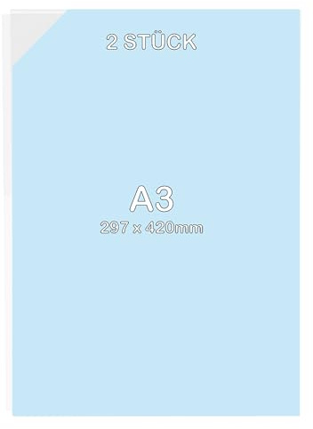 nattmann 2 Stück DIN A3 DIN A2 DIN A1 DIN A0 Acrylglas Scheiben Platten klar transparent (DIN A3)