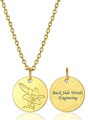 Bestyle Collier Homme Femme en Acier Inoxydable série Fleur Pendentif série de Fleurs avec chaîne en O 45cm + 5cm