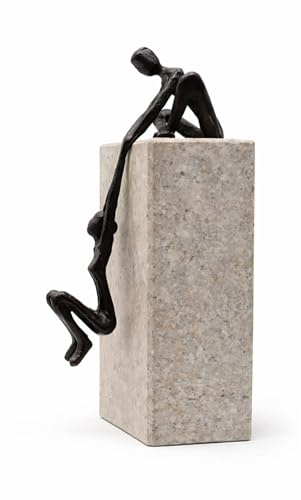 ULVEOL Escultura Industrial Abstracta de Metal para Pareja, Hombre levantando a la Mujer de la cornisa, Regalo de Amor Moderno, Bronce para Parejas, decoración de Estante de Hierro Fundido para el