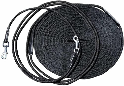 Amesbichler Reitsport Doppellonge aus weichem Nylongurt 17 m Gesamtlänge mit Nylonkordel und Karabiner