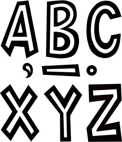 Teacher Created Resources Black and White 7 Fun Font Letters