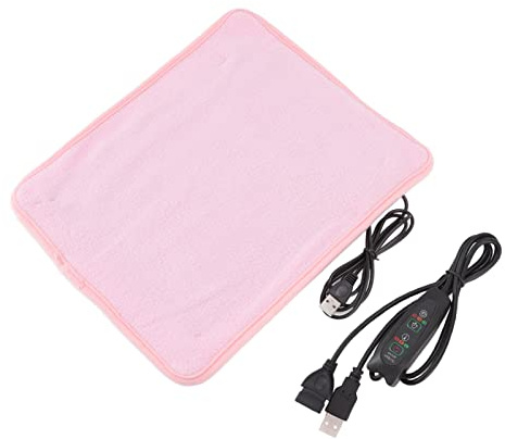 Jenngaoo Wärmekissen Elektrisch USB-Heizkissen, mit Temperaturstufen | Für Nacken, Schultern, Rücken, Gelenke, Timer-Funktion, Weiches Material, Schnelle Wärme bei Verspannungen, Rosa