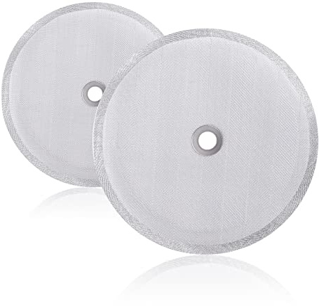 Vin beauty Lot de 2 filtres de rechange pour cafetière à piston française, filtres à café réutilisables en acier inoxydable de 10,2 cm pour théières à 8 tasses, 1000 ml, argent (Vin Beauty540923_1)