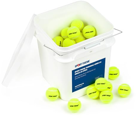Sport-Thieme Tennisball 2.0 | 60 Stück | Drucklos, gleichbleibendes Sprungverhalten, Trainingsball, für Ballwurfmaschinen | Gelb | Für Training im Verein und Club