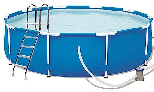 BOTOWI 52 High Pool Ladder with Secure No Slip No Scratch Steps for Above Ground Outdoor Swimming Pools, Swimming Pool Ladder, Corrosion-Resistant Stainless Steel Frame,Max Load Capacity 500 Lb