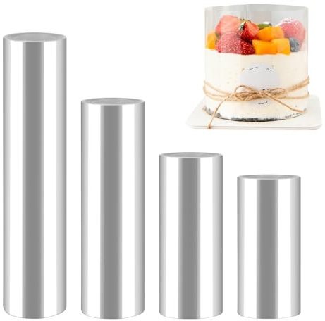 ZEFAN Tortenrandfolie Wiederverwendbare, 4 Rollen Tortenfolie Verdickte, 8/10/15/20 cm Transparente Acetat Rolle, Plastikfolie Tortenfolien zum Dekorieren von Torten, Desserts