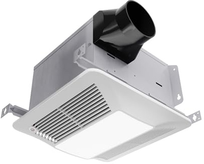 ANZZI Exhaust Fan 110 CFM 0.9 Sones Bathroom Exhaust Fan with LED Light & Humidity Sensor, Ceiling Mount (White)