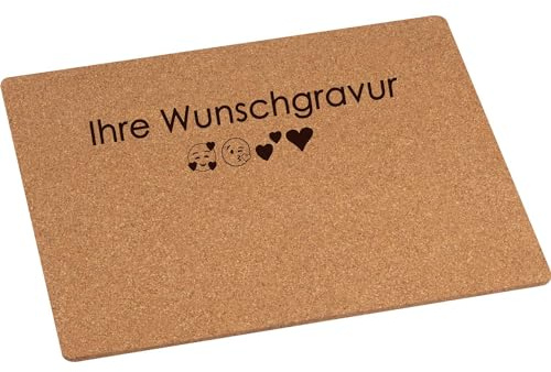 Mauspad aus Kork mit Gravur | Mousepad Personalisiert | 22 cm X 18 cm | Wunschname auf Mauspad (1)
