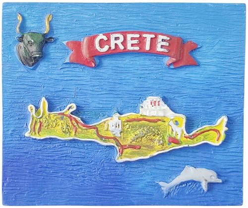Kühlschrankmagnet Kreta, Griechenland, Reise-Souvenir, 3D-Kühlschrankdekoration, Basteln