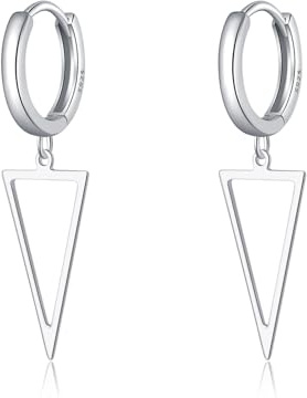 SLUYNZ 925 Sterling Silber Dreieck Creolen Ohrringe für Damen