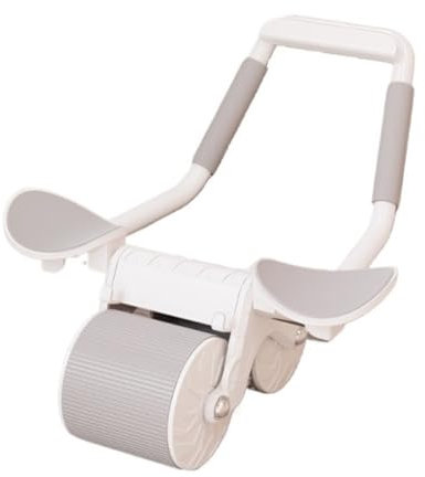 Bauchroller Bauchtrainer Ab Bauchmuskeltrainer, Roller, Automatischer Rückprall, Geräuschlose Bauchmuskelmaschine, Bauchmuskeltraining, Rumpftraining Mit Schaumstoffgriffen Bauchmuskeltrainer(White)