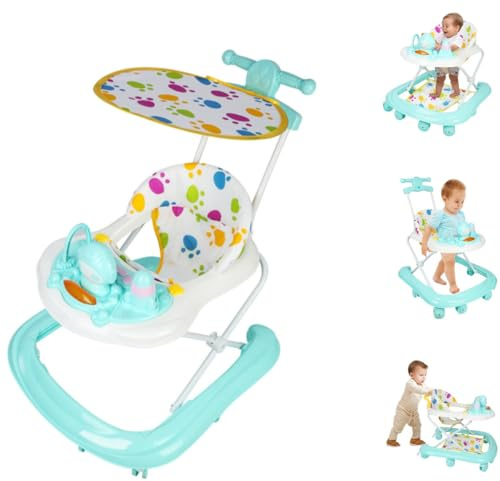 MENGDA 5-in-1 Lauflernhilfe für Babys, faltbar, Youpala, leicht zu falten, multifunktional, Licht und Musik, 5 Höhen verstellbar, ab 6 Monaten