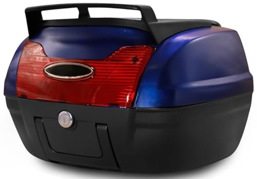 Generisch 40L Großes Universal-Motorrad-Topcase, Motorrad-Heckbox, wasserdichte Motorrad-Heck-Topbox, Kofferraum-Gepäck-Tour-Heckbox zur Aufbewahrung von Helm und Gepäck,Weiß