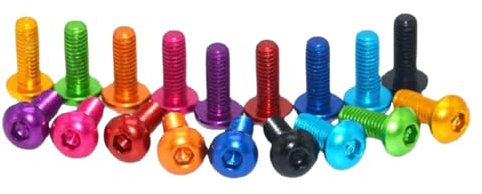 10 Stück Aluminium-Inbusschrauben, M3, M4, M5, M6, bunte Aluminiumlegierung, Sechskant-Innensechskant, Rundkopf, Maschinenschrauben, Schwarz, m5x10 (10 Stück)
