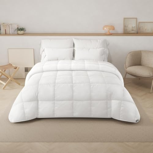 NALUI - Edredón Cama 135/150 (220x240cm) Warmy E200, 200 gr/m², Acolchado, 100% Suave Microfibra. Relleno Nórdico Cama 135/150 Ligero, Transpirable | Ideal para todas las Estaciones | Oeko-Tex