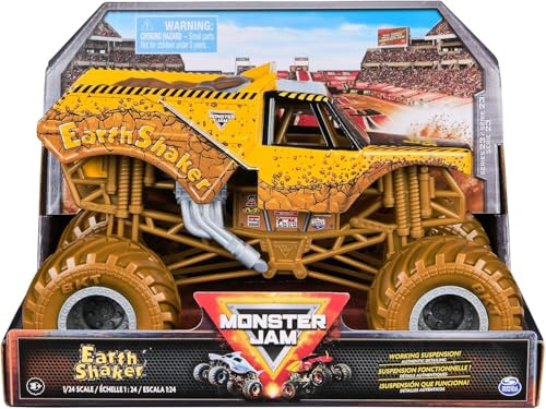 Monster Jam Serie 23 Monster Truck oficial Earth Shaker de gran tamaño, vehículo fundido a presión, escala 1:24, juguetes para niños a partir de 3 años