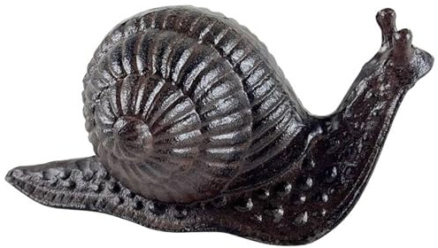 Statuette Escargot Décoratif à Poser en Fonte Patinée Marron 9,5x9,5x19cm