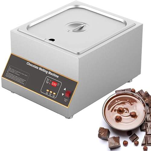FANYING 500W Chocolate Melting Pot Digital Control Professional Chocolate Tempering Machine Commercial Electric Chocolate Melting Pot Machine 12KG 0-185℉ Adjustable,1tank
