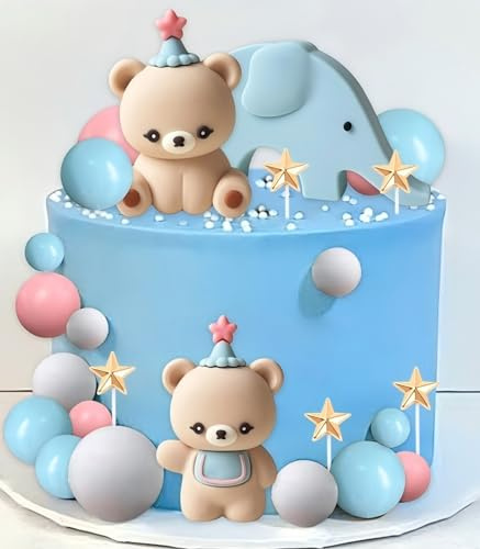 Gender Reveal Party Deko Boy or Girl Tortendeko Babyparty Dekoration Teddybär Kuchen Dekoration Teddybär Geburtstagstorte Deko