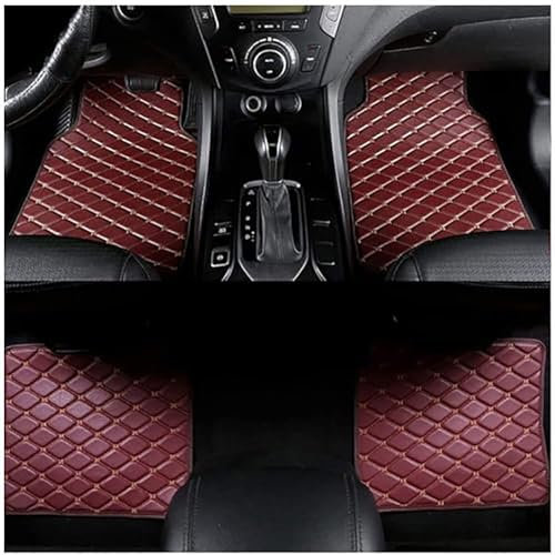 SEGSFGHD 4pcs Auto Bodenmatte Fußmatten, für Subaru XV 2018-2024 Auto Leder FußMatten,Autoteppich FußMatte,Allwetter Wasserdicht Anti-Rutsch,All Red