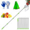 Apple Picker with Telescopic Handle, HOVCEH 4M Fruit Picker Telescopic Pole with Storage Bag and Gloves, Stainless Steels Fruit Grabber Tool for Cherry Berry Orange Lemon Pear