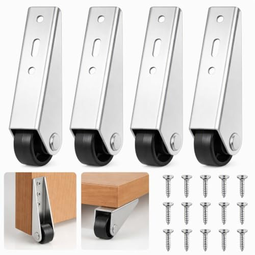 ABOOFAN 5 Pcs Door Support Wheel, Anti-Sag Gate Wheels for Wooden Gates | Galvanised Steel Bracket, Quiet-Running Rubber Wheel, For Garden Gates and Fence Gates, 15Pcs Screws Included