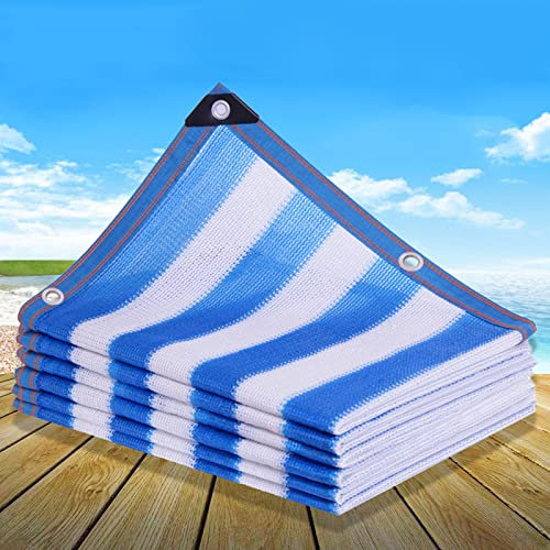 Tela de malla de privacidad impermeable y transpirable, 90 % de protección contra rayos UV, vela rectangular para invernadero, patio, piscina (5,5 x 8 m)