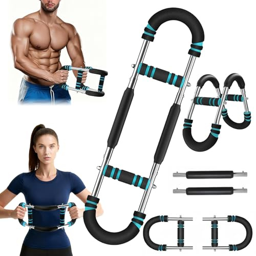 Souvik Arm Trainer pour Homme, extenseur de Poitrine réglable, Musculation Avant Bras, Musculation Détachable, pour la Poitrine, Les Bras, Les épaules et Les Avant-Bras (30-50KG)