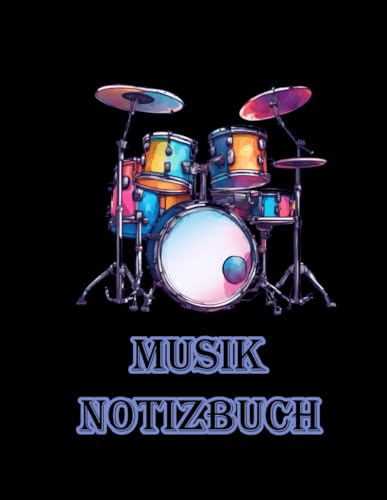 Musik Notizbuch: Schlagzeug · 8,5x11 · 12 Systeme pro Seite · 100 Seiten