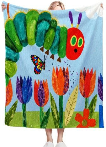 ZZXHG Kuscheldecke 200 x 220 Bunte Laterne Raupe, Flauschige Plüsch Decke Tagesdecke für Kind Erwachsene, Pflegeleicht Flanell Fleecedecke TV-Decken Sofadecke Wohndecke Mikrofaser Couchdecke