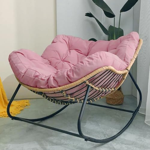 Übergroßer Rattan-Schaukelstuhl – 103,9 cm Eier-Design, Metall, moderner Outdoor-Loungesessel für Terrasse, Garten und Deck – bequem und stilvoll